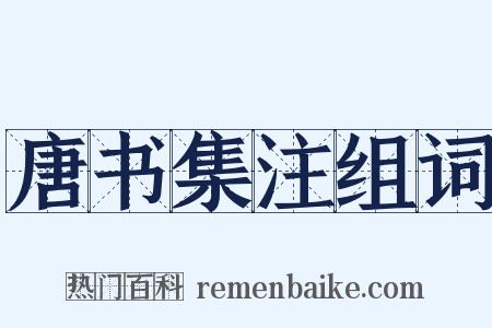 唐书集注组词是什么意思的图片
